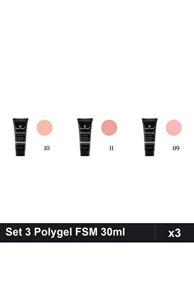 FSM Set 3 Polygel 30ml - Nr.09, Nr.10, Nr.11 - Constructie Unghii