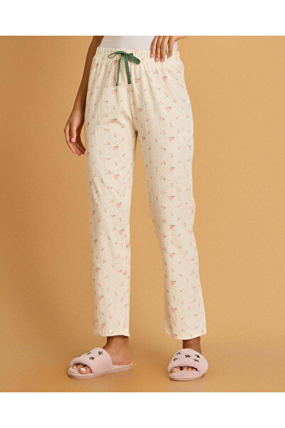 REDTAG Women Cream Printed Pyjama Bottoms
