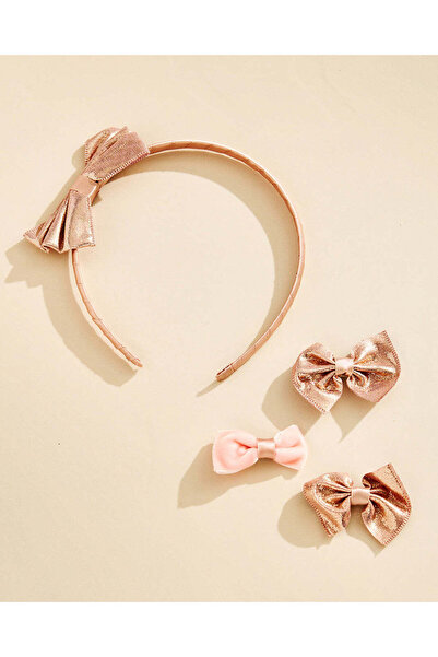 REDTAG Girls Assorted Hair Clip And Hair Band 4 Piece Set