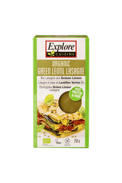 Explore Cuisine Lasagna Bio cu linte verde, fără gluten, vegană, 250 g