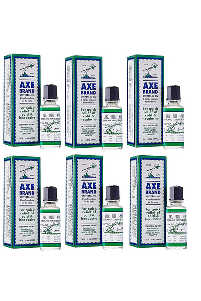 Axe Brand زيت أكس العالمي للتخفيف السريع من البرد والصداع 10 مل (عبوة من 6 قطع)