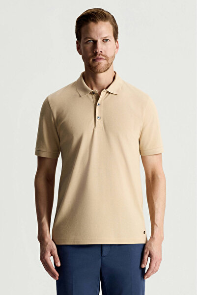 Hemington Lyocell Pamuk Kumaş Bej Polo Yaka T-Shirt