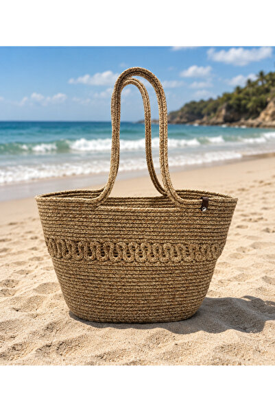 SURENO Wicker Jute Women's Shoulder Bag, 100% Handmade, Jute Wicker Beach Bag...