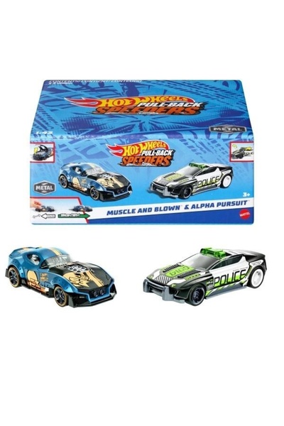 Mattel Games Hot Wheels Mașinuțe cu arc, pachet mixt de 2 (6 bucăți)