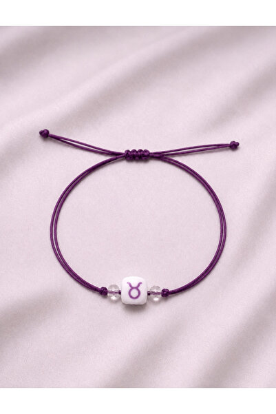 Femenino Taurus Purple Rope Adjustable Minimal Bracelet