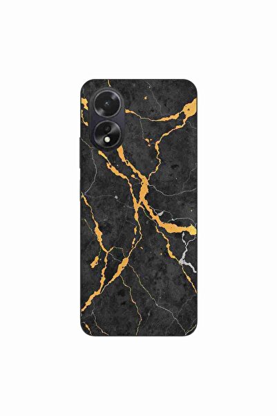 OEM Husa compatibila cu Oppo A38 4G Silicon Gel Tpu Model Noir Gold Marble
