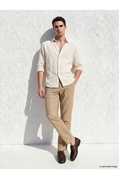 LC Waikiki Nevavm Regular Fit Linen Blend Men's Chino Pants with a Difference