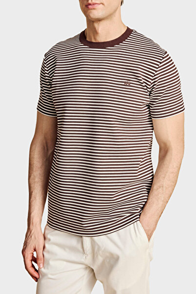BROOKS BROTHERS Bisiklet Yaka Çizgili T-shirt Erkek T SHİRT BBSS26MTS016292
