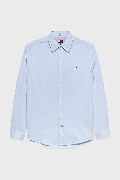 Tommy Jeans Keten ve Pamuk Karışımlı Uzun Kollu Gömlek Erkek GÖMLEK DM0DM2276...