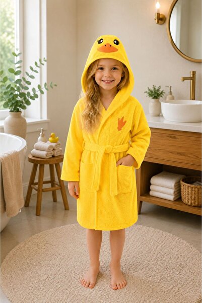 sternen glanz Amon Cotton Animal Patterned Hooded Children's Bathrobe
