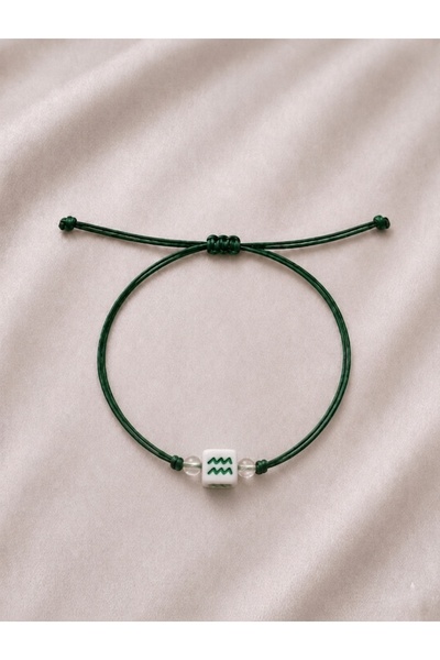 Femenino Minimal Aquarius Sign Adjustable Rope Bracelet