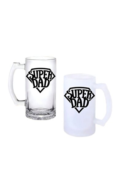 Ghostbastır Father's Day Beer Glass with Handle, Available in Frosted or Clea...