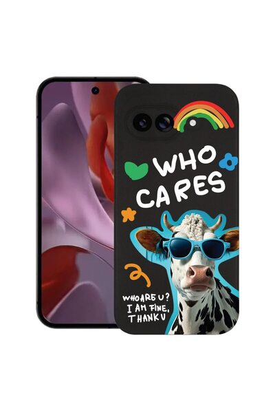 bestcase Калъф за Google Pixel 9a, Готина крава - Кой го интересува?, Тънък с...