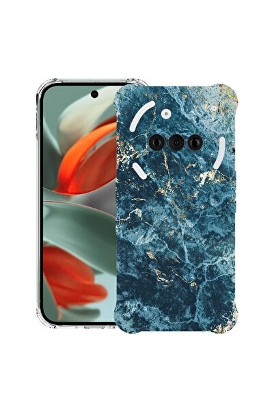 bestcase Съвместим калъф за Nothing Phone (3a), противоударен 1.5 мм, мраморе...