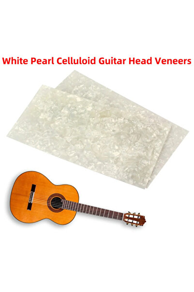 Choice 2PCS White Pearl Celluloid Guitar Head Veneers 200x100x5mm Shell Sheet...