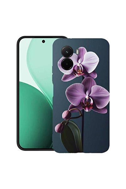bestcase Ултра тънък TPU калъф, съвместим с Poco M7, с дизайн  "Лилава орхиде...