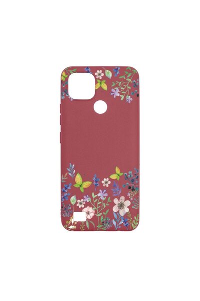 bestcase Θήκη σιλικόνης, Συμβατή με Realme C21, Σχέδιο Πεταλούδες και Λουλούδ...