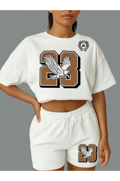 ZAVIXO Women's 2-Piece Set T-Shirt and Shorts 100% Cotton