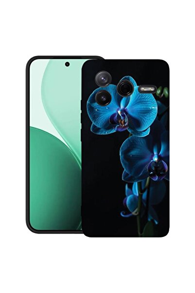 bestcase Ултра тънък TPU калъф, съвместим с Poco F7 Pro, с дизайн  "Синя орхи...