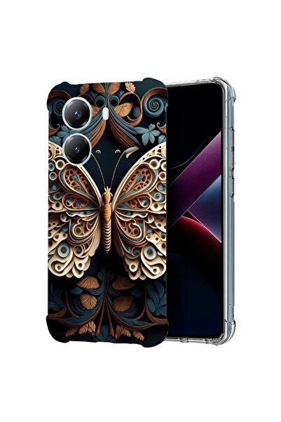 bestcase ¬Æ Husa compatibila Poco X7 Pro 5G, Anti Shock 1.5MM, Beauty Butterf...