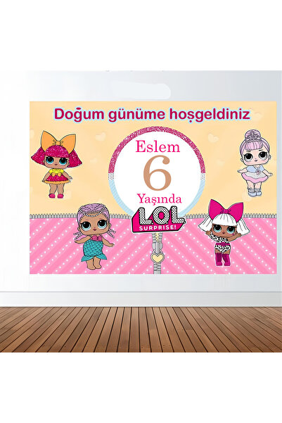 ESLEM LOL BEBEK Temalı Doğum Günü Afişi Duvar Pankart 100x70 Cm