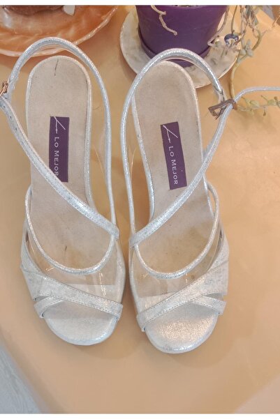 Lo Mejor Shoes موديل فريد من نوعه، لون فضي، طول كعب 8.5 سم، 13 بونت، أحذية تا...