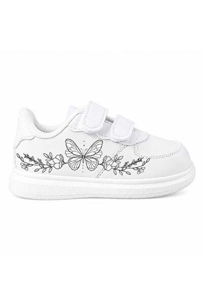 alcdesing çizim baskılı bantlı çocuk spor ayakkabı sneaker