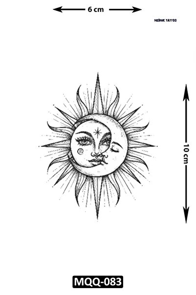 Attach MQQ-083 HİLAL VE GÜNEŞ DESEN GEÇİCİ DÖVME-TATTO