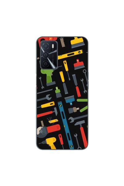 OEM Θήκη συμβατή με Oppo A16 από σιλικόνη gel TPU με σχέδιο εργαλείων