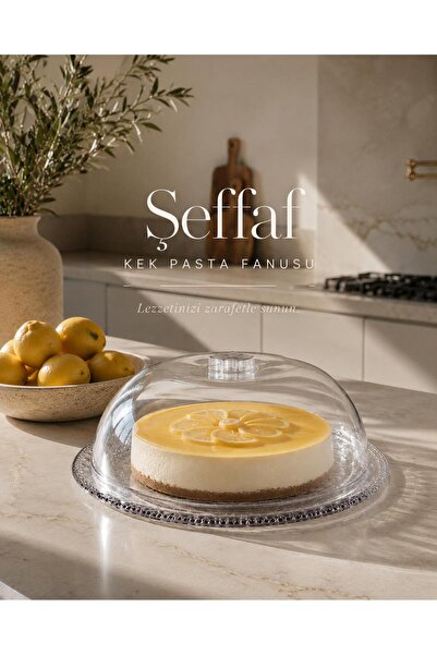 Store HGY Home Mika Kristal Görünümlü Kek - Pasta Fanusu 29 cm