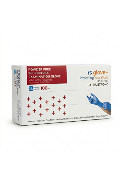 Rs Glove قفازات RS زرقاء من النتريل خالية من البودرة، قفازات فحص قوية للغاية،...