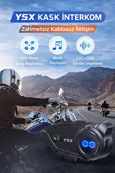 Happy Owl Kablosuz Kask Telsiz Interkom Su Geçirmez 5 Kişilik Grup İletişimi Ultra Güçlü Gürültü Engelleme 1000m Çekim Mesafesi Uzun Ömürlü Batarya