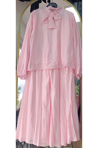 Modanur butik Erçin moda pembe pantolonlu buluz