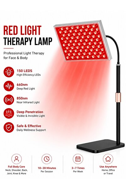 zeetwo مصباح العلاج بالضوء الأحمر LED مع حامل قابل للتعديل - ضوء الأشعة تحت ا...