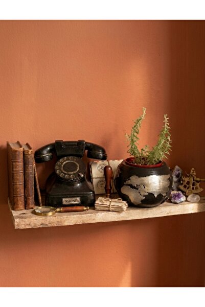 MUMDASH HOBİ SANAT ATÖLYESİ Nostalji telefon ve dünya saksı (çiçeksiz gönderi...