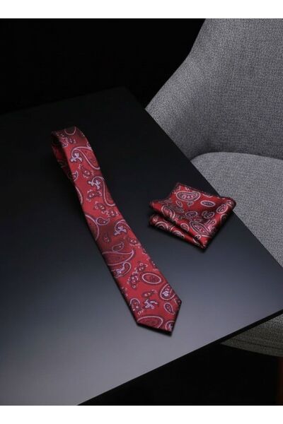 ARESSHOP Erkek Saten Kravat Ve Mendil Seti
