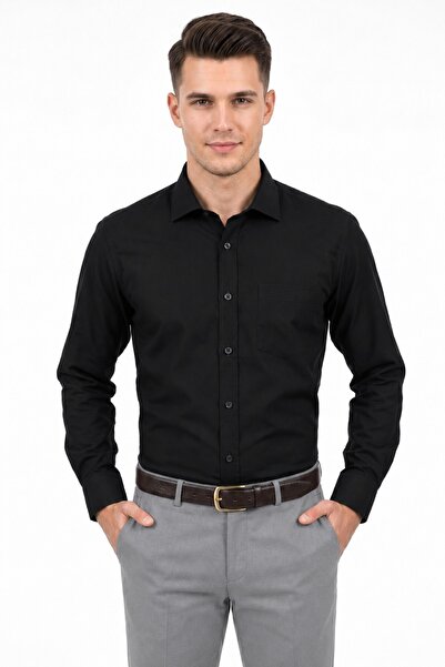 KAMER Men's Classic Single Pocket Long Sleeve Shirt 3212 Bgl-St05502