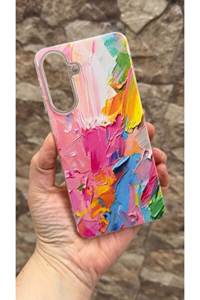 Vip Case Galaxy A56 Uyumlu Renkli Soyut Desenli Şeffaf Darbe Emici Kamera Kor...