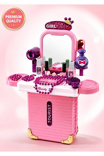 DAT Girl Beauty Tourism Suitcase with Mirror and 25+ Accessories, Portable Ma...