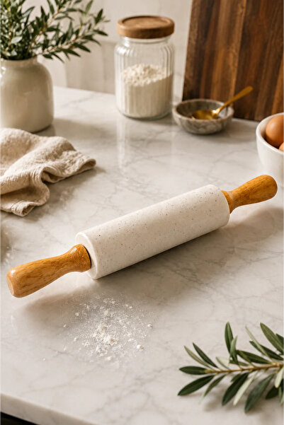 Tutku Home 37 Cm Ahşap Saplı Silikon Merdane
