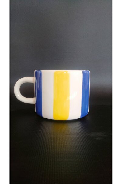 Zümrüdüanka Seramik Striped Handmade Ceramic Mug