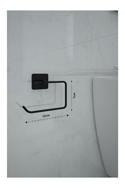 Lilasso Siyah Yapışkanlı Tuvalet Kağıtlığı Wc Kağıtlık Tuvalet Kağıdı Askısı