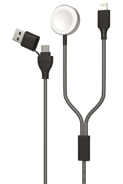 ACV 2GO 2in1 Ladekabel USB-A/USB-C f. Watch & Smartphone 1,8m sw