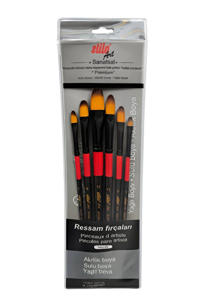 Stilo Art (Set 2) Cat Tongue Brush Set (6-Piece)