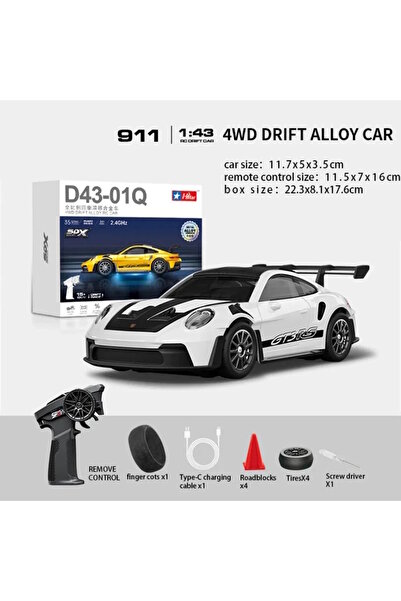 shop Hstar 1:43 Profesyonel Mini Drift RC Araba 911 4WD 15 KM/H Hız Metal Ala...