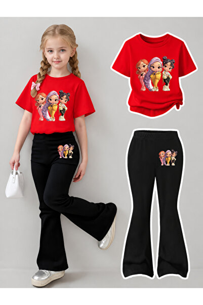 YUNAYT Set de pantaloni evazați și tricou spaniol pentru fete