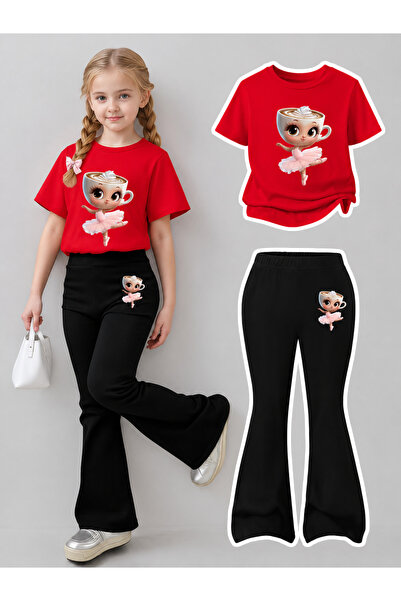 YUNAYT Set de pantaloni evazați și tricou spaniol pentru fete