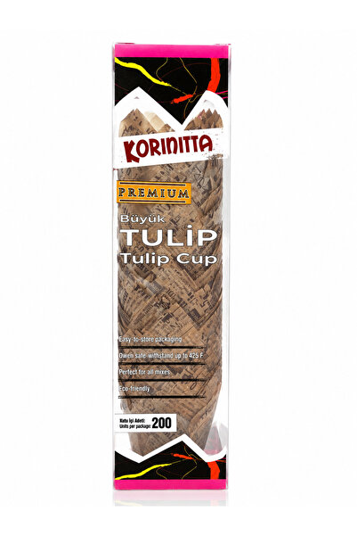 Korinitta Premium Büyük Tulip Cup Kağıt Muffin & Kek Kalıpları 200 Adet