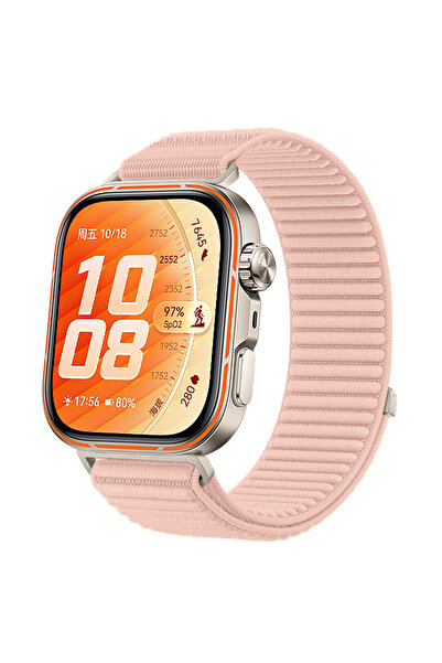 CaseOnn Huawei Watch Fit 5 Pro Kordon Hasır Kumaş Nylon Kayış Rose Gold