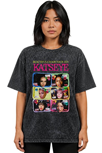 SEVBANO Katseye K-Pop Music Group Printed Unisex Oversize Vintage Washed T-Shirt